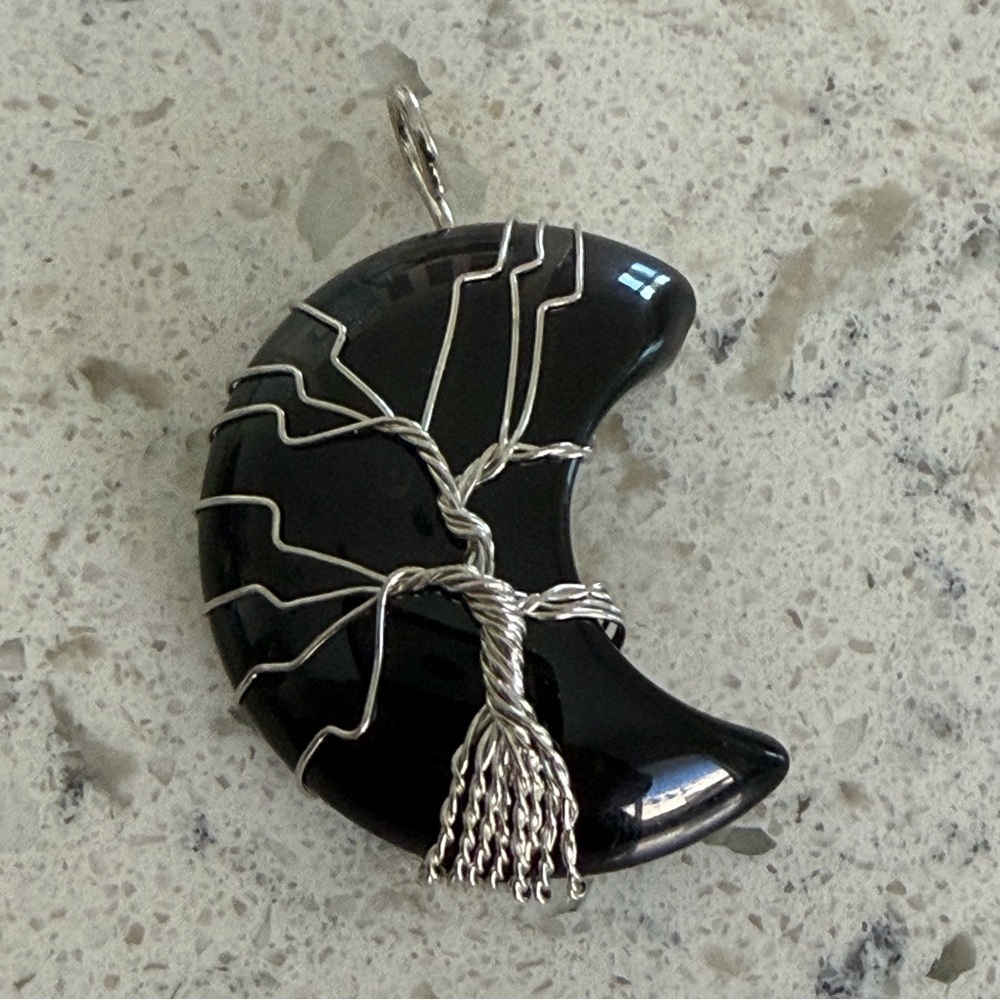 Wire Wrapped Moon Pendant